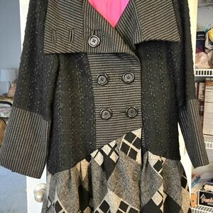 Stylish Black and Gray Women's Coat